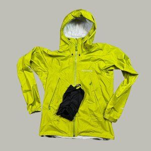 Montbell Rain Hiker Jacket Men's Small Neon Green Yellow Gorpcore Outdoors